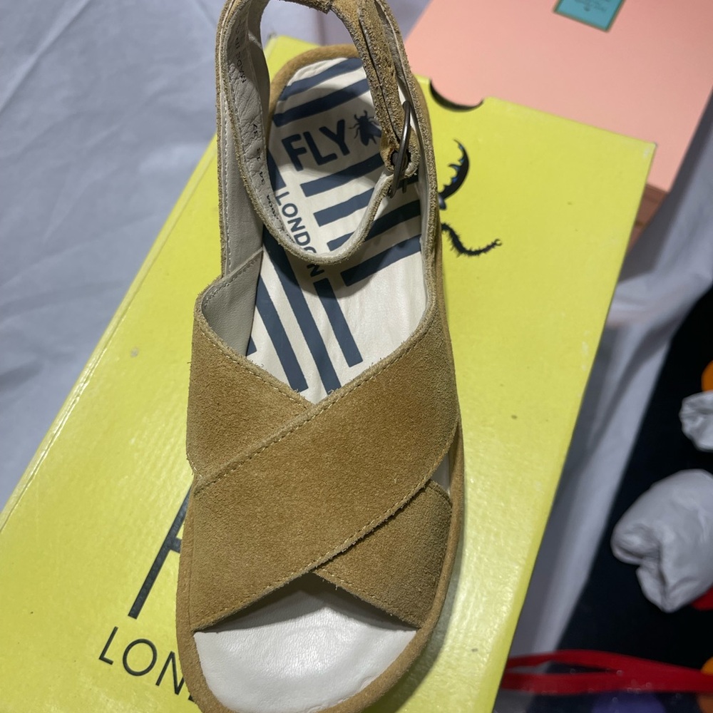 Fly London Tan Ankle Booties
